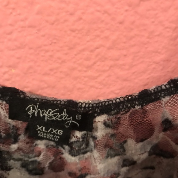 Black n white lace leopard print top - Picture 4 of 4